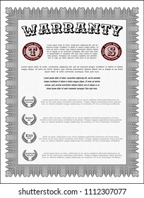  Grey Vintage Warranty Certificate template. Easy to print. Vector illustration. Superior design. 