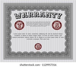 Grey Vintage Warranty Certificate template. Vector illustration. With guilloche pattern and background. Money design. 