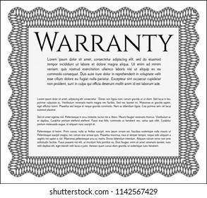 Grey Vintage Warranty Certificate template. Customizable, Easy to edit and change colors. With linear background. Superior design. 