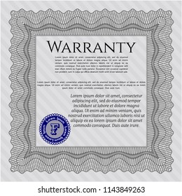 Grey Vintage Warranty Certificate template. Elegant design. With guilloche pattern. Customizable, Easy to edit and change colors. 