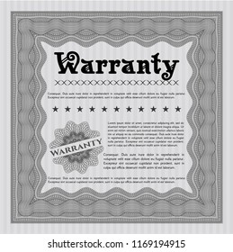 Grey Vintage Warranty Certificate template. Money design. With linear background. Detailed. 