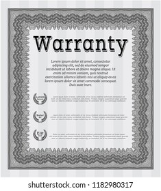 Grey Vintage Warranty Certificate template. Lovely design. Detailed. Easy to print. 