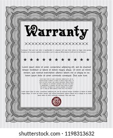 Grey Vintage Warranty Certificate template. Money design. Printer friendly. Customizable, Easy to edit and change colors. 