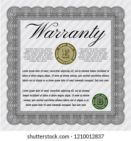 Grey Vintage Warranty Certificate template. Excellent design. Customizable, Easy to edit and change colors. With great quality guilloche pattern. 