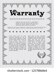 Grey Vintage Warranty Certificate template. With background. Customizable, Easy to edit and change colors. Cordial design. 