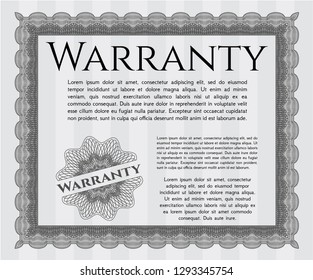 Grey Vintage Warranty Certificate template. Customizable, Easy to edit and change colors. With complex background. Money style design. 