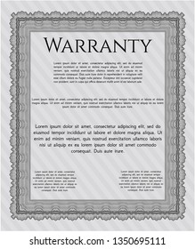 Grey Vintage Warranty Certificate template. Money Pattern. Vector illustration. Complex background. 