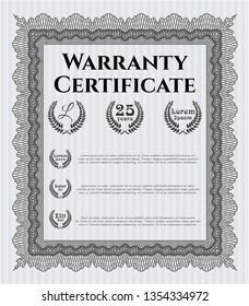 Grey Vintage Warranty Certificate template. With complex background. Vector illustration. Beauty design. 
