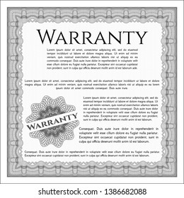 Grey Vintage Warranty Certificate template. With complex linear background. Beauty design. Customizable, Easy to edit and change colors. 