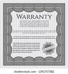 Grey Vintage Warranty Certificate template. Printer friendly. Excellent design. Detailed. 