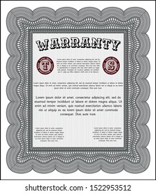 Grey Vintage Warranty Certificate template. Superior design. Complex background. Customizable, Easy to edit and change colors. 