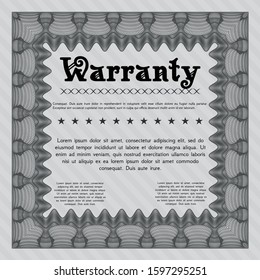 Grey Vintage Warranty Certificate template. With quality background. Money Pattern design. Customizable, Easy to edit and change colors. 
