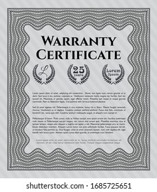 Grey Vintage Warranty Certificate template. Money Pattern design. Customizable, Easy to edit and change colors. With quality background. 