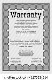 Grey Vintage Warranty template. With background. Money Pattern. Detailed. 