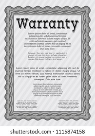 Grey Vintage Warranty template. Complex background. Money Pattern design. Vector illustration. 