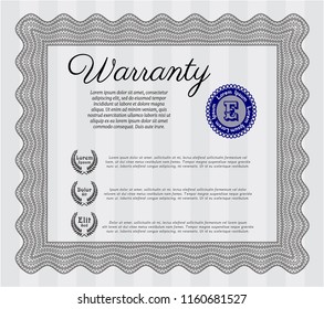 Grey Vintage Warranty template. Complex background. Customizable, Easy to edit and change colors. Good design. 