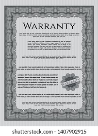 Grey Vintage Warranty template. Complex background. Customizable, Easy to edit and change colors. Money Pattern design. 