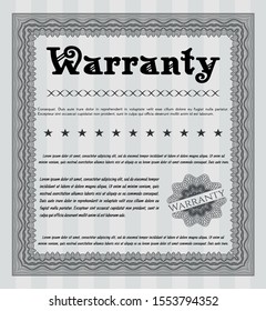 Grey Vintage Warranty template. With complex background. Detailed. Perfect design. 