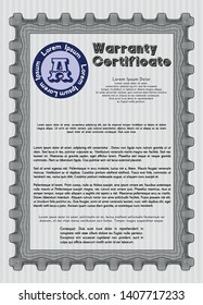 Grey Vintage Warranty template. Customizable, Easy to edit and change colors. With background. Money Pattern. 