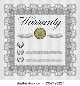 Grey Vintage Warranty template. Detailed. With complex background. Good design. 