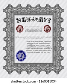 Grey Vintage Warranty template. Elegant design. Customizable, Easy to edit and change colors. With background. 