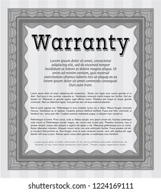 Grey Vintage Warranty template. With guilloche pattern. Good design. Customizable, Easy to edit and change colors. 