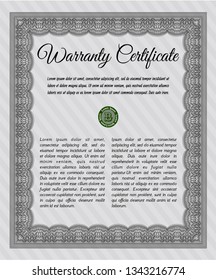 Grey Vintage Warranty template. With guilloche pattern. Artistry design. Customizable, Easy to edit and change colors. 