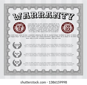 Grey Vintage Warranty template. With guilloche pattern and background. Excellent design. Customizable, Easy to edit and change colors. 