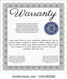 Grey Vintage Warranty template. With guilloche pattern and background. Detailed. Money design. 