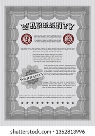 Grey Vintage Warranty template. With linear background. Perfect design. Customizable, Easy to edit and change colors. 