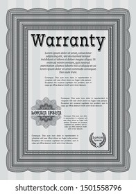 Grey Vintage Warranty template. Modern design. Vector illustration. Easy to print. 