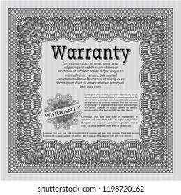 Grey Vintage Warranty template. Money Pattern. Complex background. Detailed. 