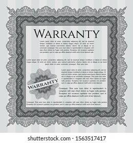Grey Vintage Warranty template. Money Pattern. With great quality guilloche pattern. Vector illustration. 