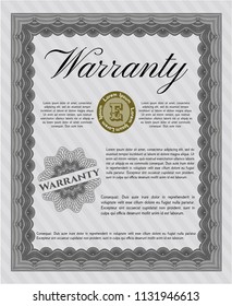 Grey Vintage Warranty template. Printer friendly. Customizable, Easy to edit and change colors. Perfect design. 