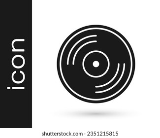 Grey Vinyl disk icon isolated on white background.  Vector Illustration