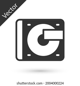 Grey Vinyl player with a vinyl disk icon isolated on white background.  Vector