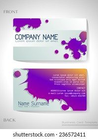 A grey and violet colored card design
