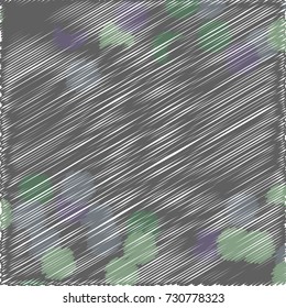 Grey, Violet and Green Embroidered Bubbles of Different Opacity and Color Tone on Grey Background
