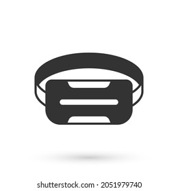 Grey Virtual reality glasses icon isolated on white background. Stereoscopic 3d vr mask. Optical head mounted display.  Vector