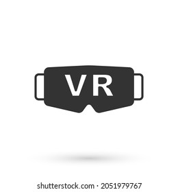 Grey Virtual reality glasses icon isolated on white background. Stereoscopic 3d vr mask. Optical head mounted display.  Vector