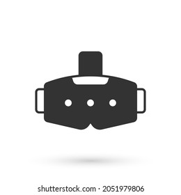 Grey Virtual reality glasses icon isolated on white background. Stereoscopic 3d vr mask. Optical head mounted display.  Vector