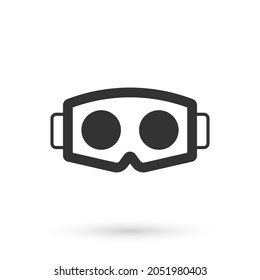 Grey Virtual Reality Glasses Icon Isolated On White Background. Stereoscopic 3d Vr Mask. Optical Head Mounted Display.  Vector