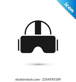 Grey Virtual reality glasses icon isolated on white background. Stereoscopic 3d vr mask.  Vector Illustration