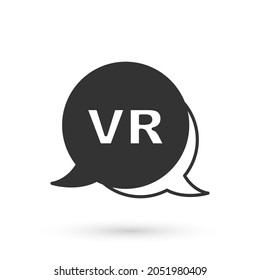 Grey Virtual reality icon isolated on white background. Futuristic VR head-up display design.  Vector