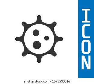 Grey Virus icon isolated on white background. Corona virus 2019-nCoV. Bacteria and germs, cell cancer, microbe, fungi.  Vector Illustration