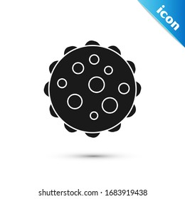 Grey Virus icon isolated on white background. Corona virus 2019-nCoV. Bacteria and germs, cell cancer, microbe, fungi.  Vector Illustration