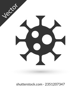 Grey Virus icon isolated on white background. Corona virus 2019-nCoV. Bacteria and germs, cell cancer, microbe, fungi.  Vector