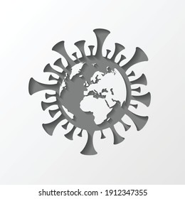 Grey virus signs with coronavirus text and icons background
