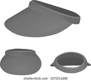 Grey visor cap. vector illustration