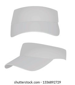 Grey visor cap. vector illustration